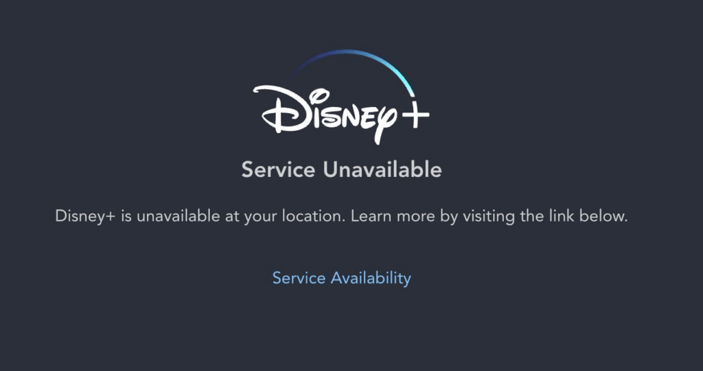 Disney Plus Geo-Restriction Error